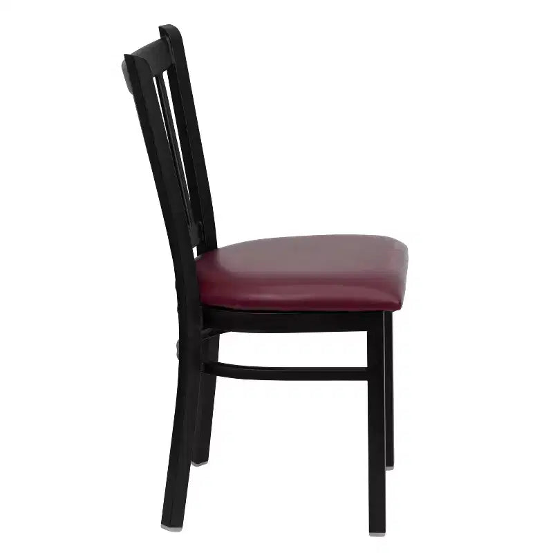 Sedia da pranzo in metallo con seduta in vinile e legno nera/multicolore, seduta singola