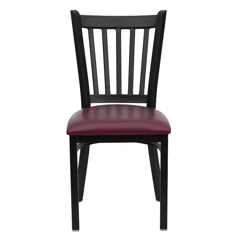 Sedia da pranzo in metallo con seduta in vinile e legno nera/multicolore, seduta singola