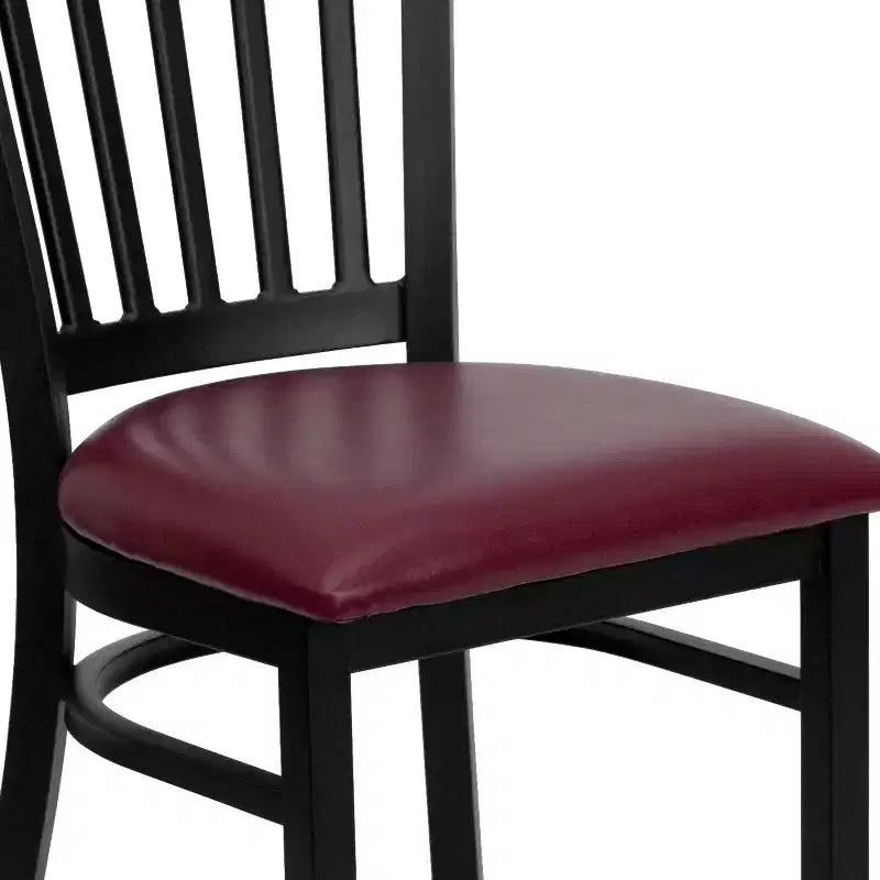 Sedia da pranzo in metallo con seduta in vinile e legno nera/multicolore, seduta singola