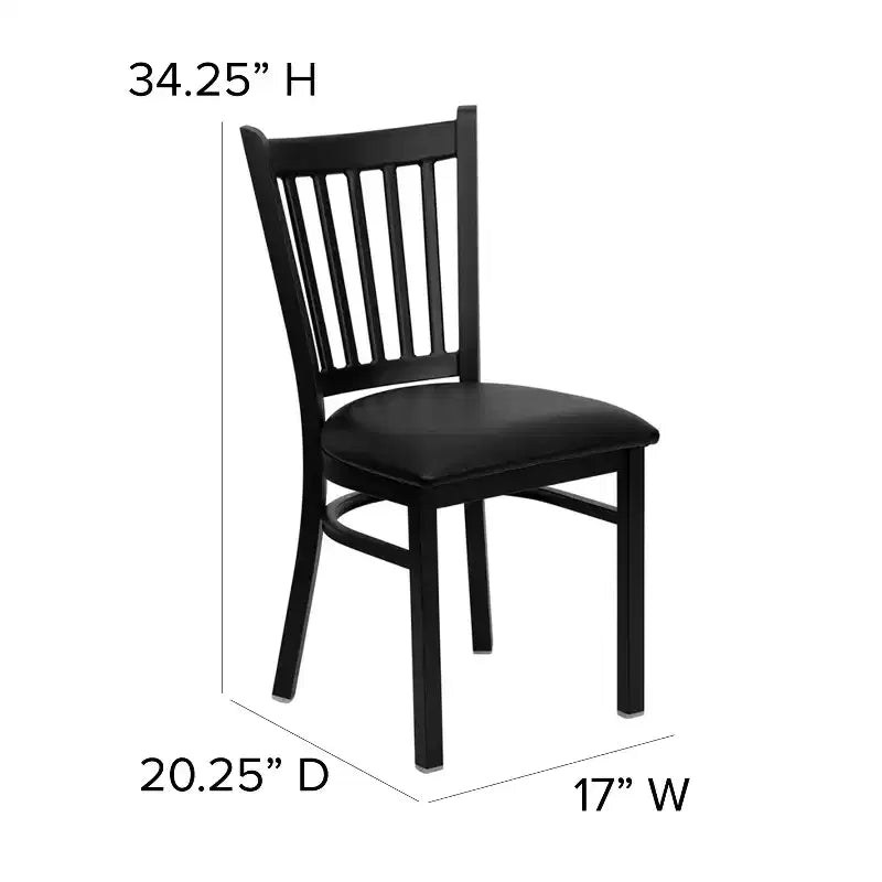 Sedia da pranzo in metallo con seduta in vinile e legno nera/multicolore, seduta singola