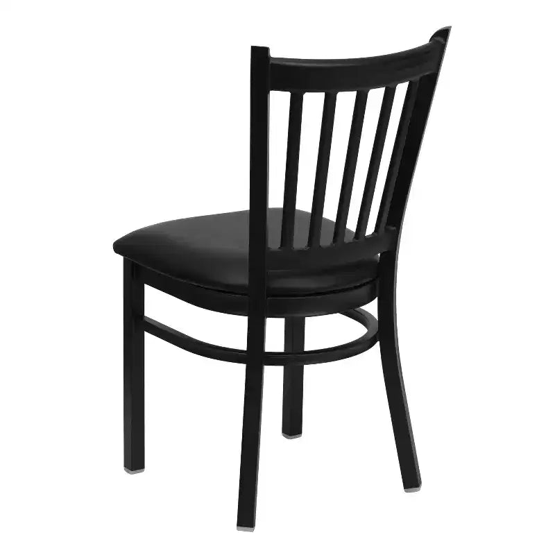 Sedia da pranzo in metallo con seduta in vinile e legno nera/multicolore, seduta singola