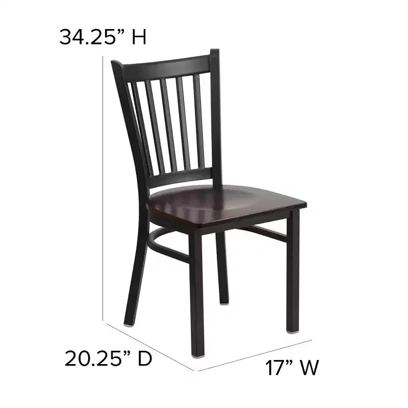 Sedia da pranzo in metallo con seduta in vinile e legno nera/multicolore, seduta singola