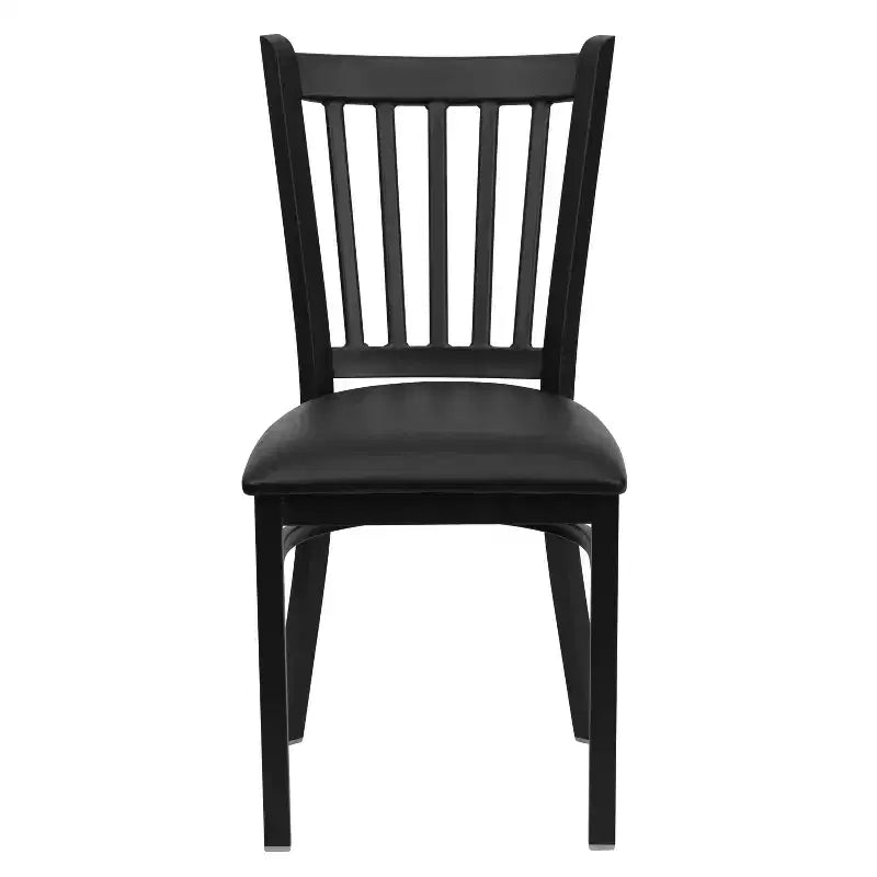 Sedia da pranzo in metallo con seduta in vinile e legno nera/multicolore, seduta singola