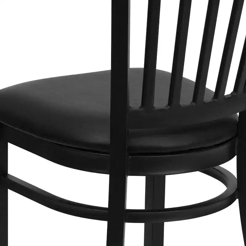 Sedia da pranzo in metallo con seduta in vinile e legno nera/multicolore, seduta singola