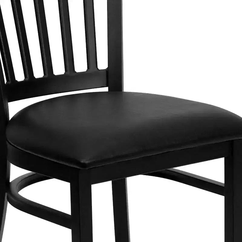 Sedia da pranzo in metallo con seduta in vinile e legno nera/multicolore, seduta singola