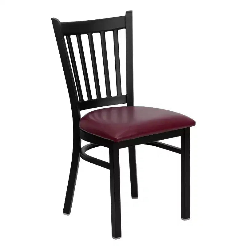 Sedia da pranzo in metallo con seduta in vinile e legno nera/multicolore, seduta singola