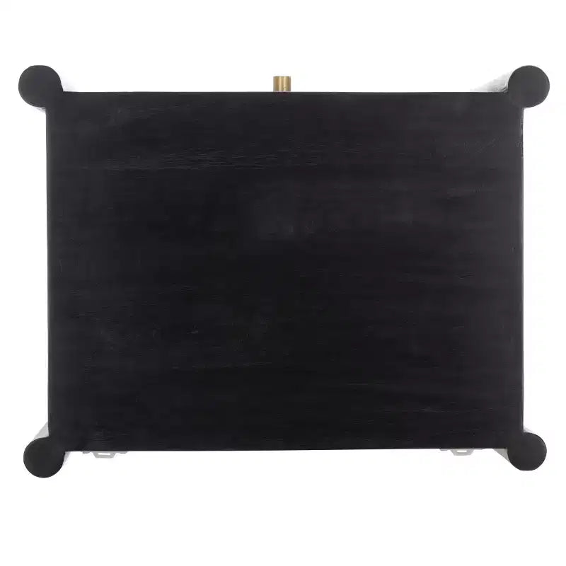 Comodino a 1 cassetto Nero/Naturale, Legno di Mango, 1 persona