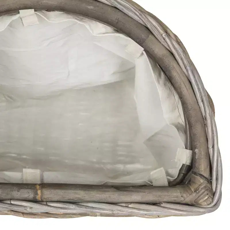 Cesto portabiancheria in rattan grigio con coperchio – Scomparto singolo, 1 persona