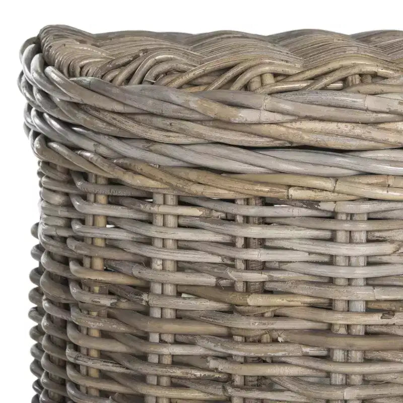 Cesto portabiancheria in rattan grigio con coperchio – Scomparto singolo, 1 persona